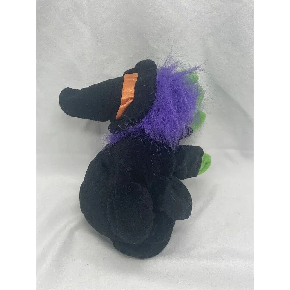 Vintage Halloween Hand Puppet Witch Plush Stuffed Animal Toy 8” RARE